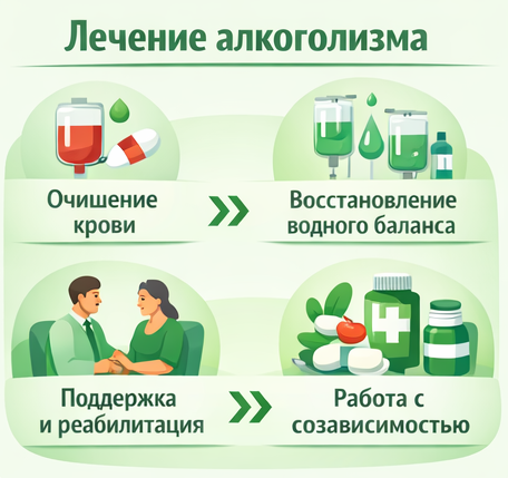 лечение алкоголизма в Давлеканово этапы